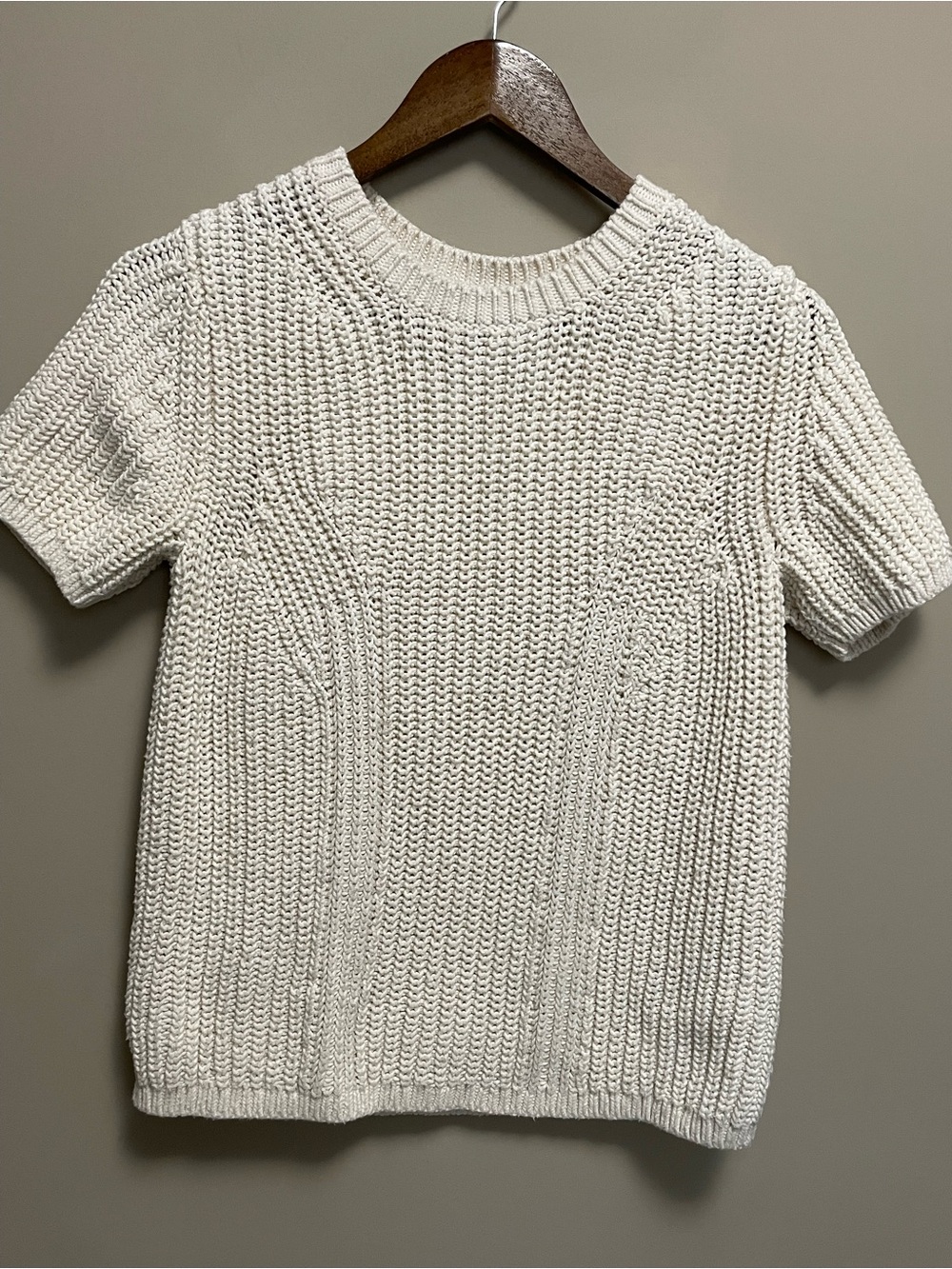 Banana Republic Off-White Chunky Knit Crew Neck Sweater Women’s Small